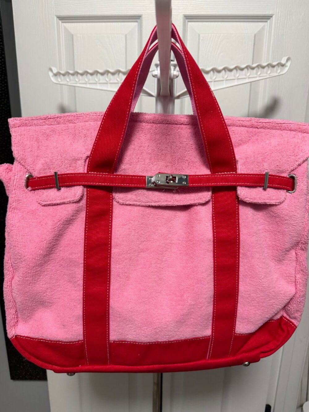 Sunwin Boatkin Large Pink Red Terry Tote Bag New